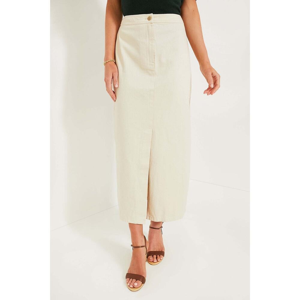 TUCKERNUCK Ecru Lia Denim Skirt Size 6 NWT Retail $198 Tuckernuck